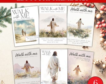 LDS 2026 Youth Theme Walk With Me Cards Printable Moses 6:34 Christian Art Christmas Missionary Pass Along Cards LDS Youth Theme Handouts