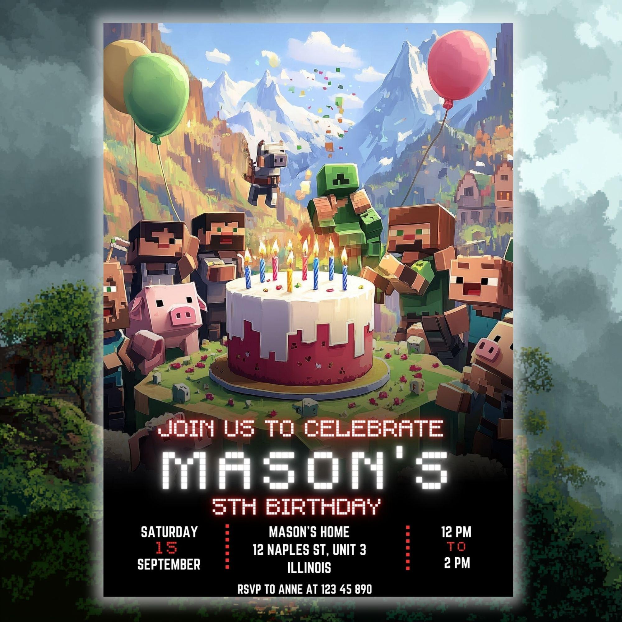 Minecraft Invite for Phone & Print