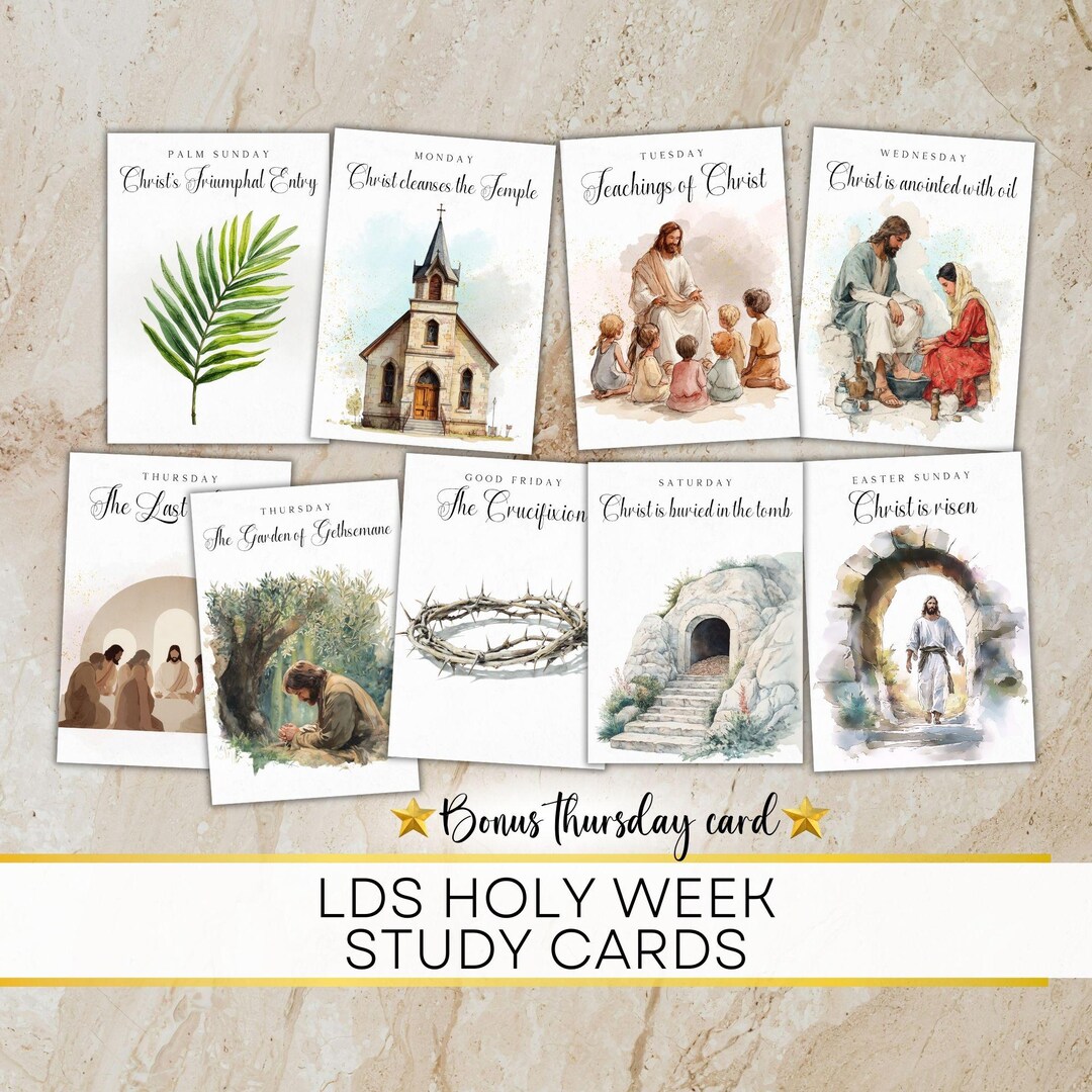LDS Holy Week Study Cards Come Follow Me Easter Study Holy Week ...