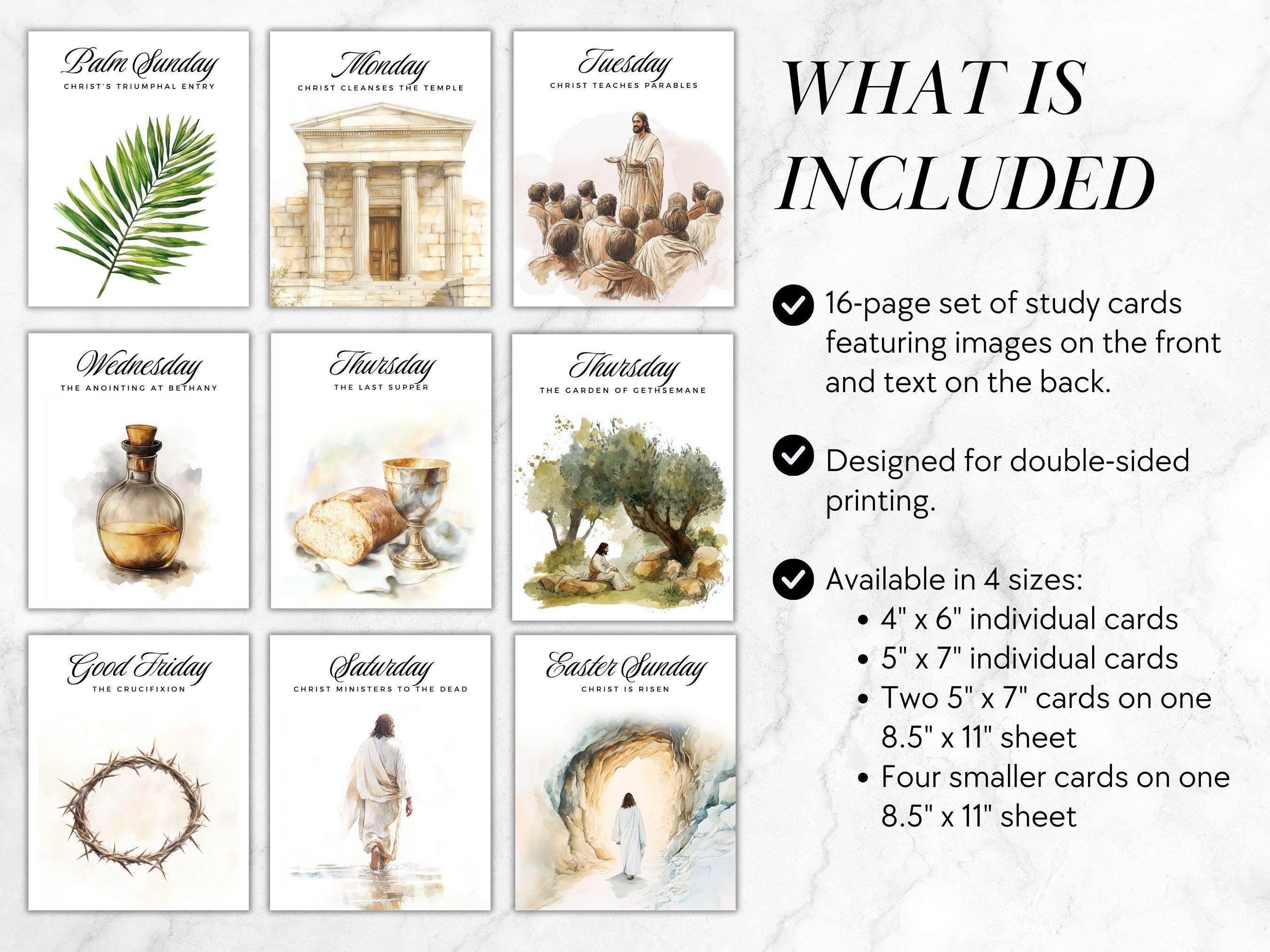 Holy Week Cards LDS Holy Week Easter Study Easter Week Printouts Easter ...
