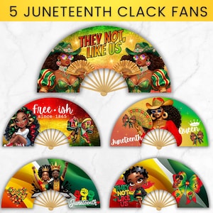 Juneteenth Clack Fan Template Juneteenth PNG Juneteenth Clack Fans PNG Juneteenth 1865 Editable Clack Hand Fan Template Black History Month