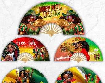 Juneteenth Clack Fan Template Juneteenth PNG Juneteenth Clack Fans PNG Juneteenth 1865 Editable Clack Hand Fan Template Black History Month