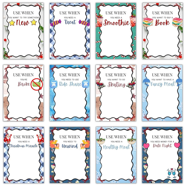 Christmas Gift Card Book Christmas Personalized Gift Card Holder Christmas Gift Card Booklet for Teens Printable Holiday Gift Card Envelopes image 4