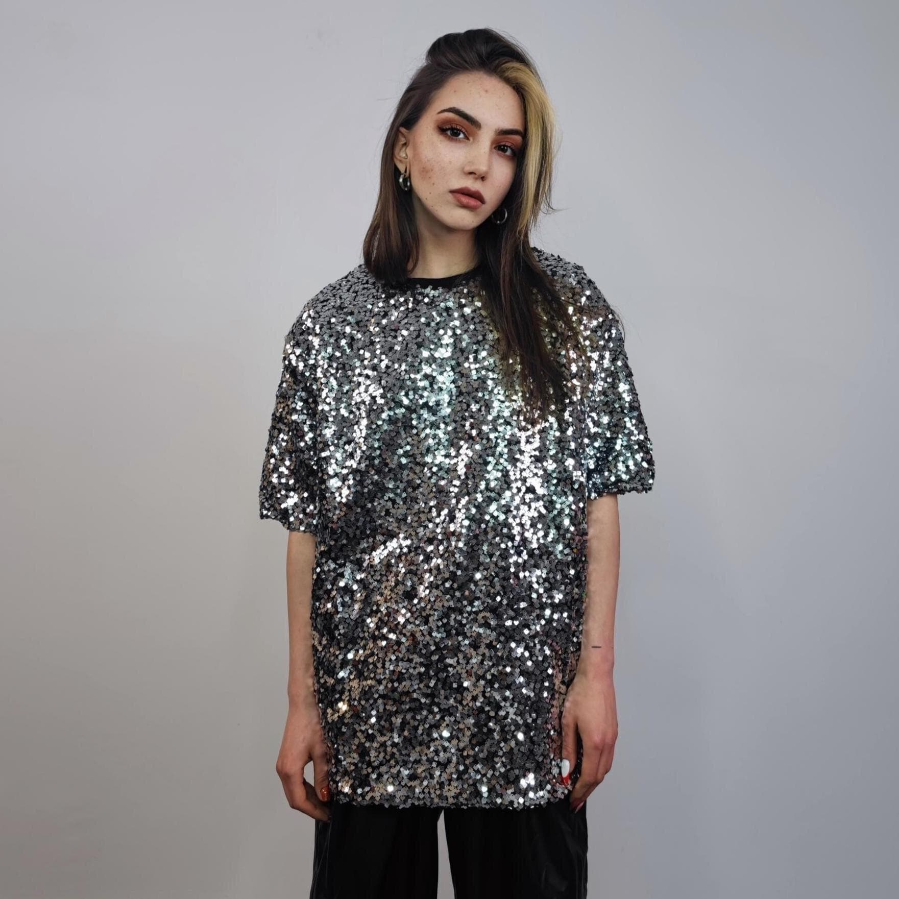 Oversized Sequin Tshirt Dress - Etsy