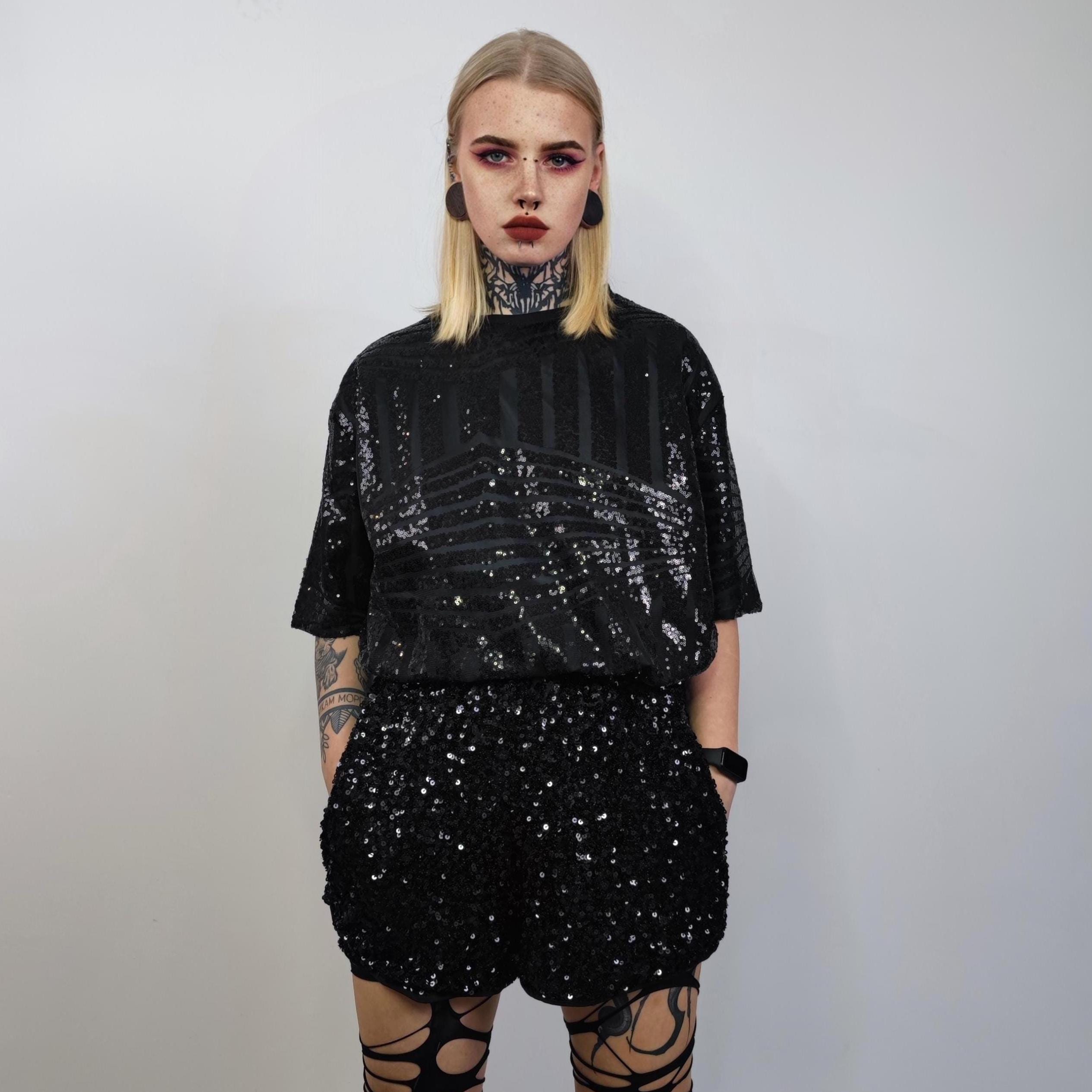 Robe T-shirt Oversize Femme Taille 10 (Designer) - Couleur Argent Pailleté (glitter) - Occasion Très Bon état