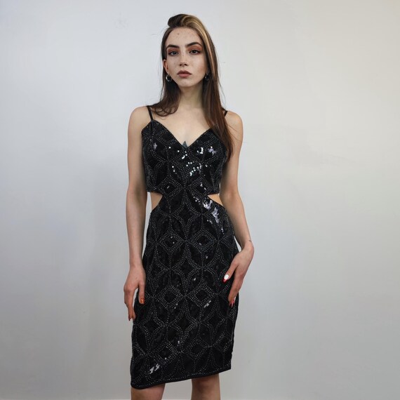 green emerald velvet dress Alyce Paris Side Cut Out Sparkle Homecoming Dress 4821