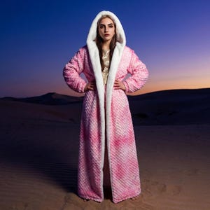 Faux Fur Reversible Coat pink beige S Reversible Faux Fur 