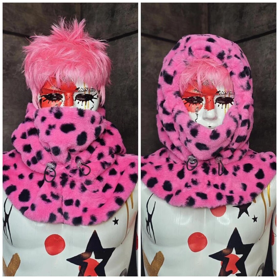 Pink Spot Shorts Fleece Polka Dot Pants Spot Pattern Trousers Neon ...