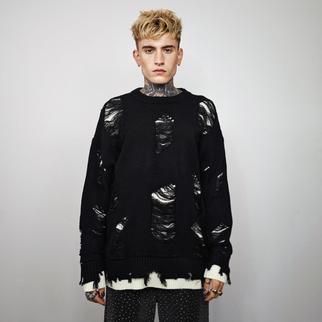 トップス stein destroyed long sleeve knit sweater il_1080xN.7438394446_1rf1.jpg