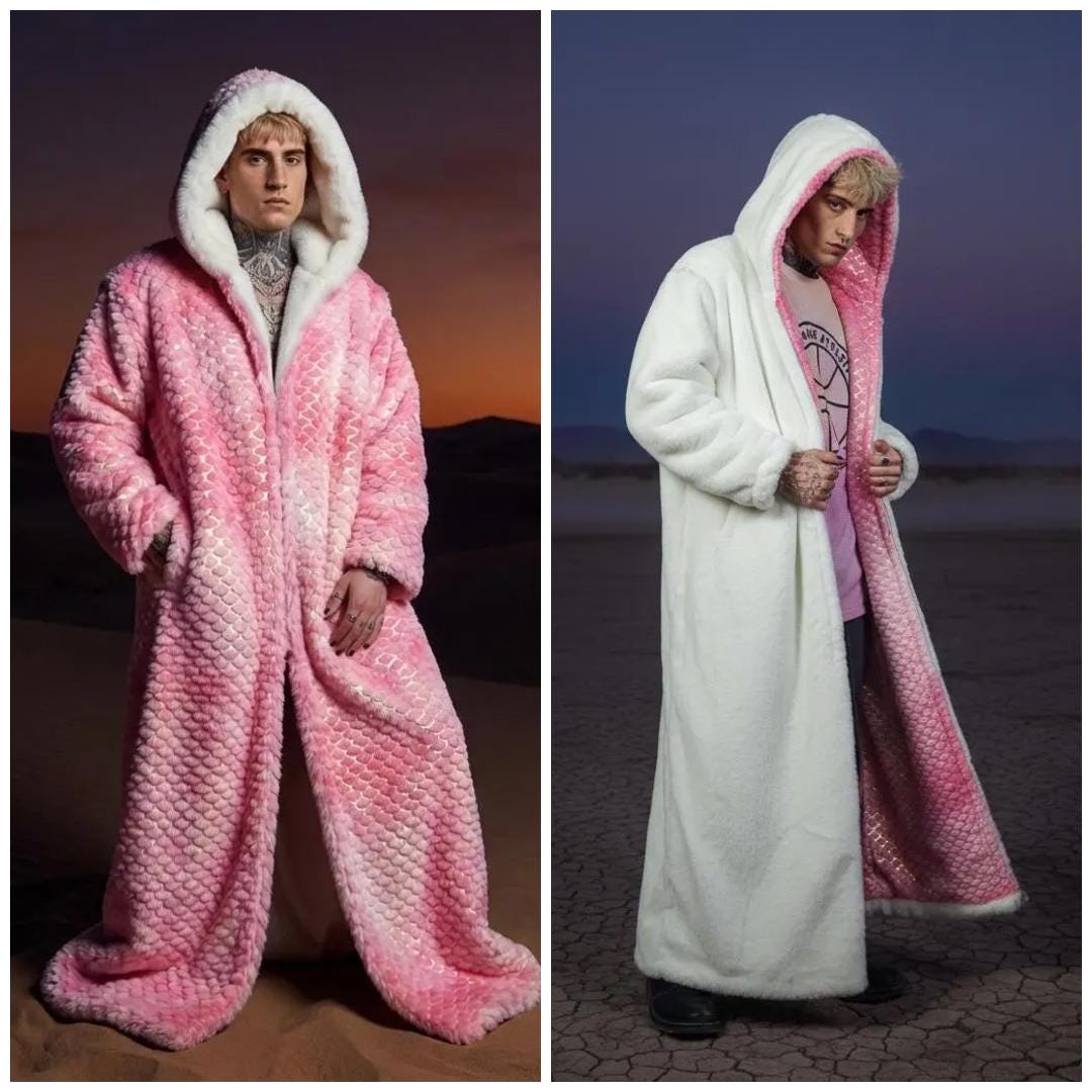レディース Faux Fur Reversible Coat pink beige S