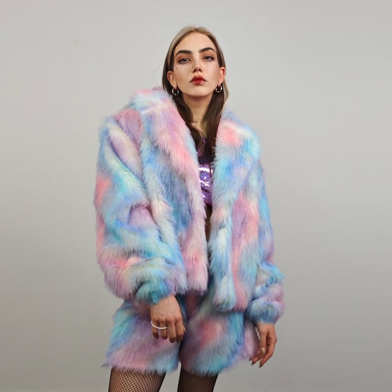 [LUV IS TRUE]★VL CHECKERBOARD FUR JACKET Lorelei | Luxury Scandinavian Silver Fox Fur Jacket With