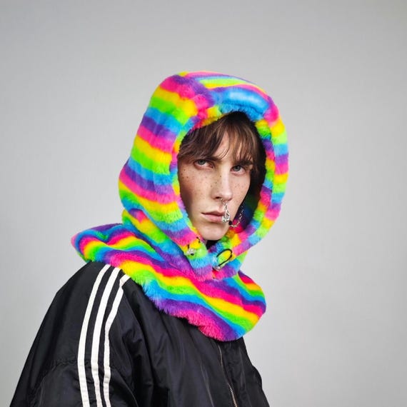Faux Fur Hooded Scarf - Multicolor $_57.PNG?set_id=8800005007 main image 3