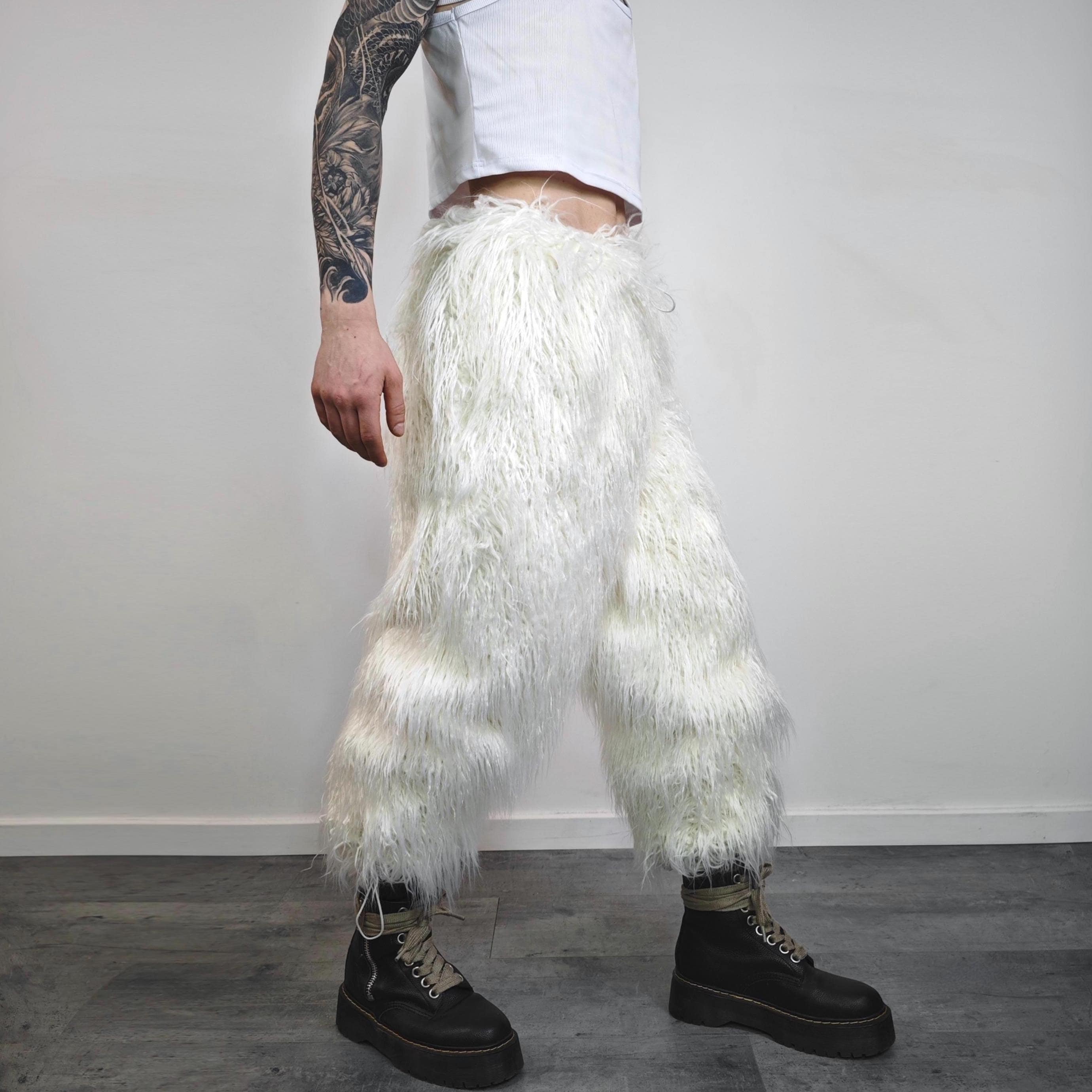 ★送料・関税込★OPEN YY★FRONT SHAGGY FUR TRACK PANTS★ FRONT SHAGGY FUR TRACK PANTS, BLACK