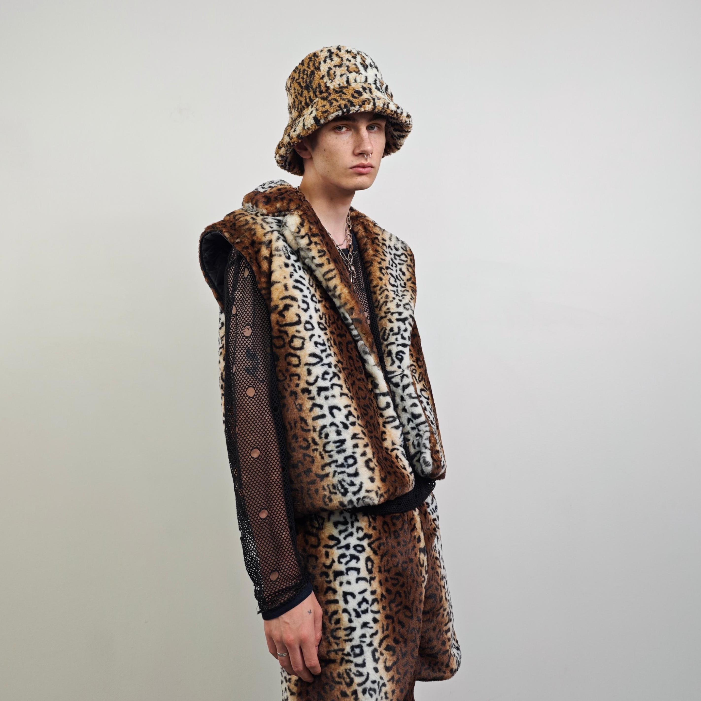 Crop Animal Print Coat Brown Short Leopard Jacket Cheetah Trench