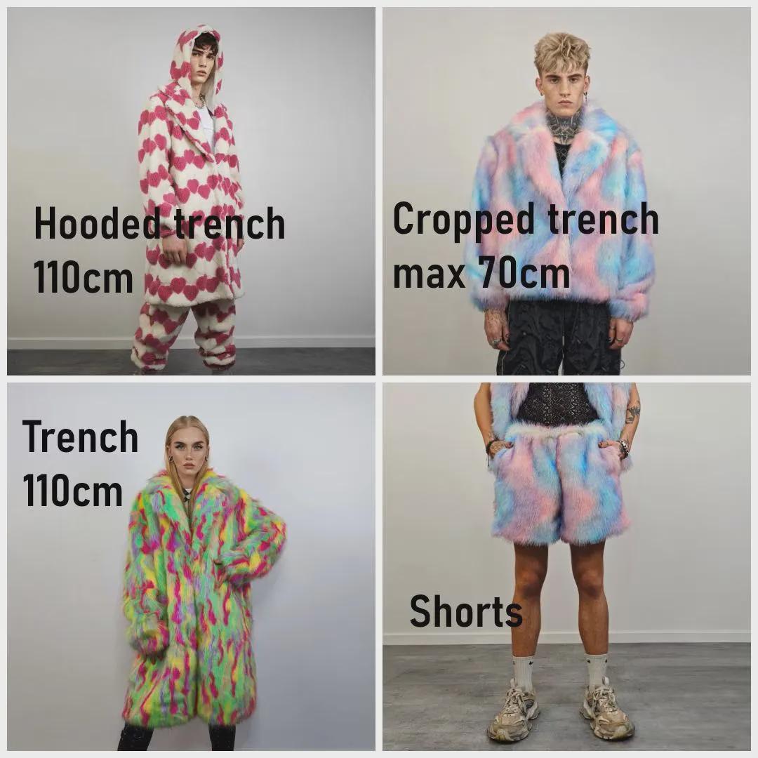 Shaggy Faux Fur Coat, Neon Purple, Lavender Haze Jacket, Y2K Rave