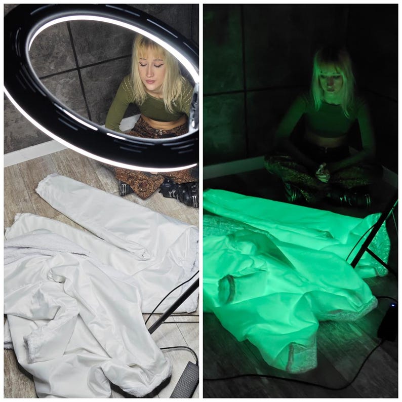 This UV Reactive Parka is the ultimate Cyber Rave statement. Designed for high-impact visibility at warehouse parties and outdoor Festivals, the Bioluminescent effect ensures you stand out in the dark. It features a deep hood for that mysterious "afterhours" look. Pro Tip: Keep the glow strong by standing near a blacklight for a few minutes to "recharge" your brightness throughout the night. Essential gear for Hardstyle, Industrial, and Trance fans.