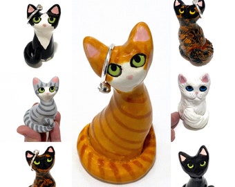 Custom Cat Ring Holder, Animal Cake Topper, Cat Mom Gift, Handmade Ceramics