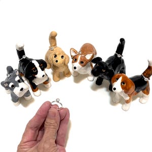 Custom Dog Figurine, Engagement  Gift, Standing Dog Ring Holder, Wedding Cake Topper, Handmade Ceramic Sculpture
