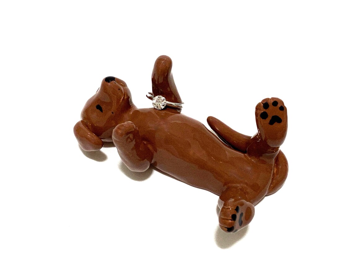 Chocolate Lab Figurine Dog Ring Holder Valentine's Etsy