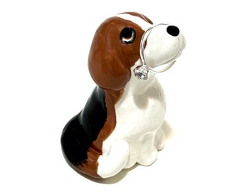 Beagle Ring Holder, Engagement Gift, Custom Pet Cake Topper, Wedding Decor, Handmade Ceramics