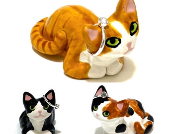 Custom Cat Cake Topper, Cat Loaf, Engagement Gift, Personalized Cat Figurine, Handmade Ceramics