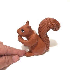 Squirrel Figurine, Animal Cake Topper, Woodland Creature, Handmade Ceramic Sculpture