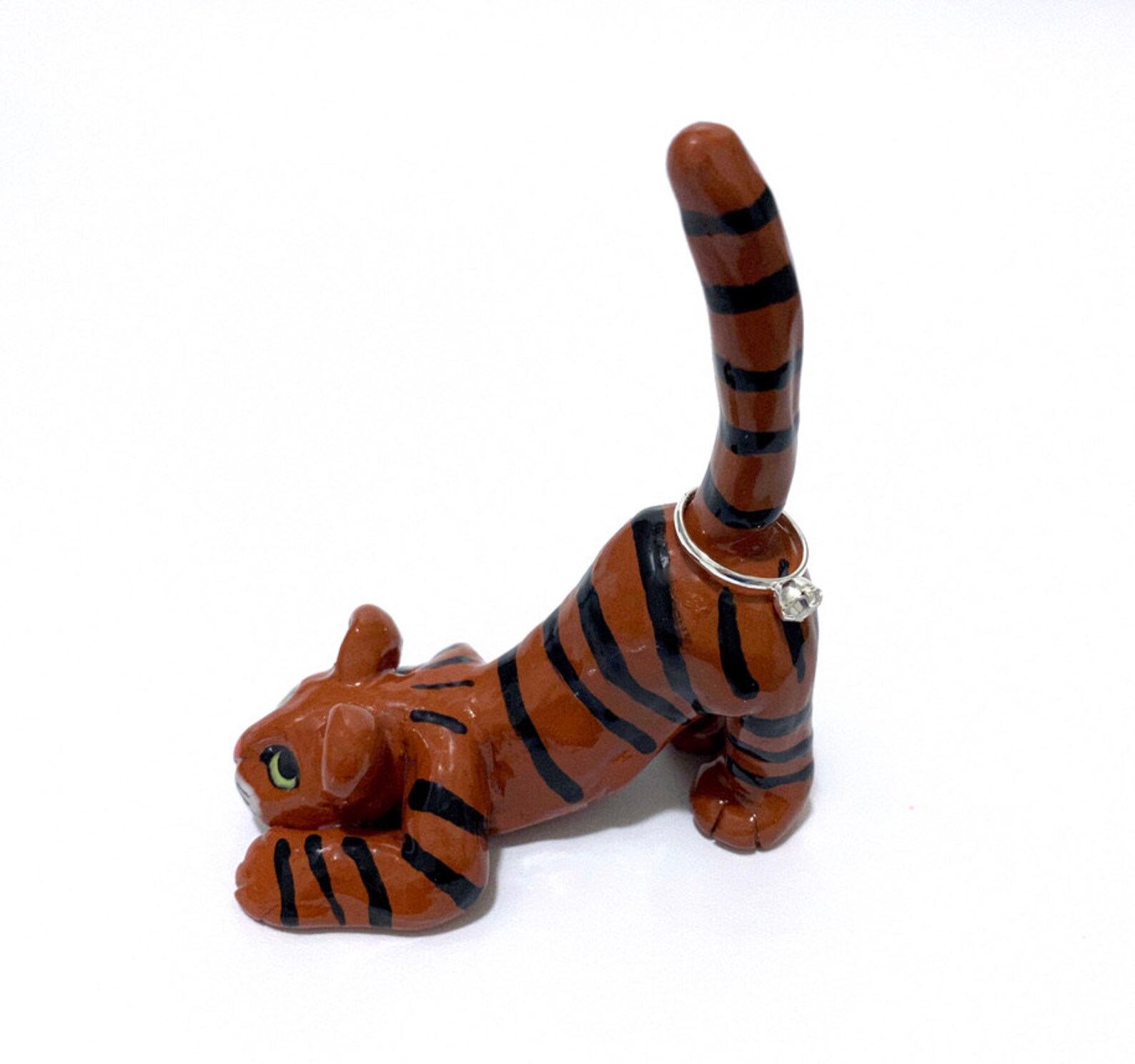 Tiger Ring Holder Gift For Him Animal Cake Topper Handmade Etsy
