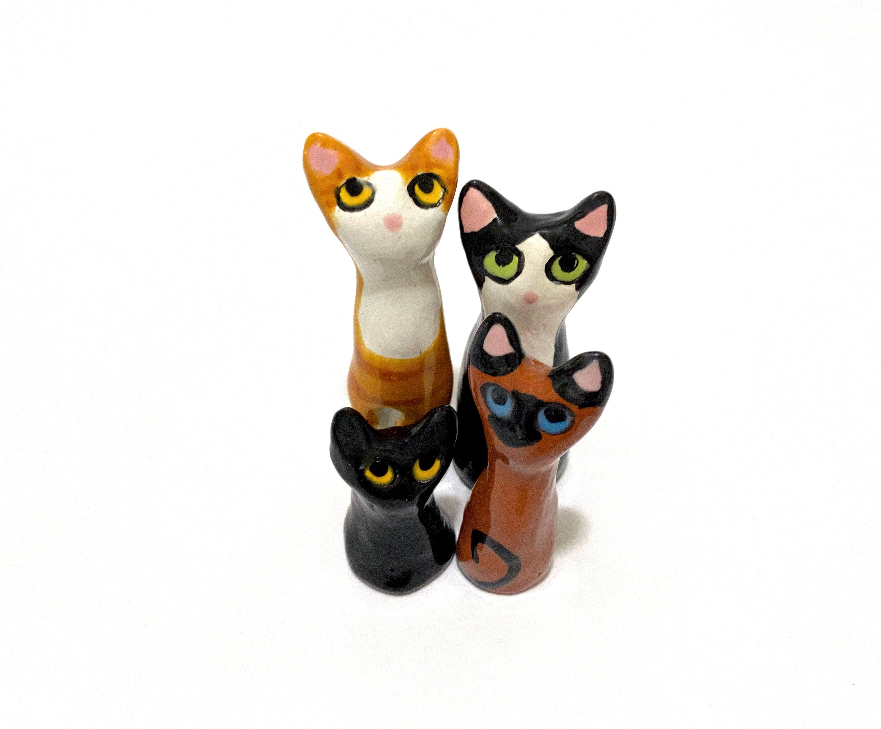 Miniature Cat Figurines Crazy Cat Lady Gift Dollhouse Decor Etsy