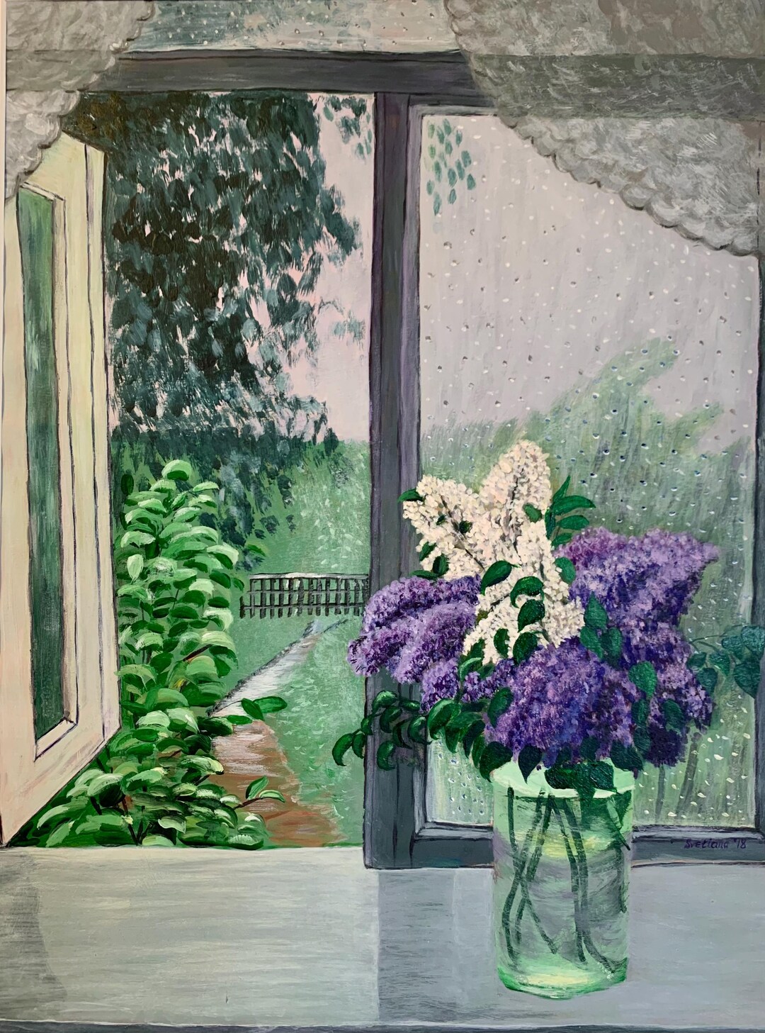 Summer Day. Study After Gerasimov. Acrylic Painting, Paper, Frame - Etsy