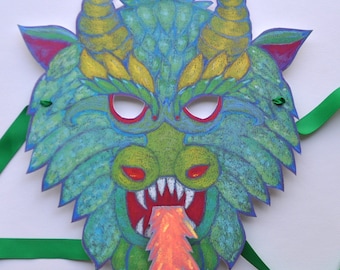 Drachen Maske, Papier-Drachen, Halloween Drachen