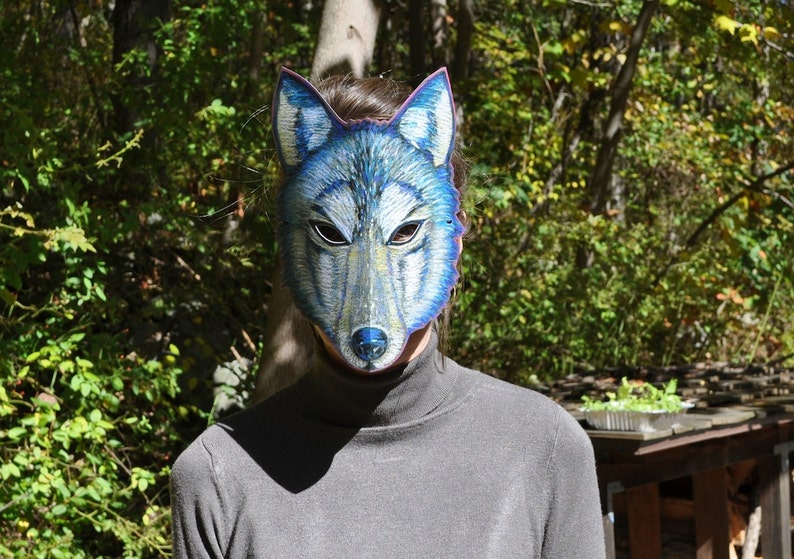 Wolf Mask Adult / Large Wolf Paper Mask image 2