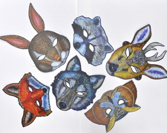 Woodland Mask Set, Animal Masquerade Masks, Mask party Favors