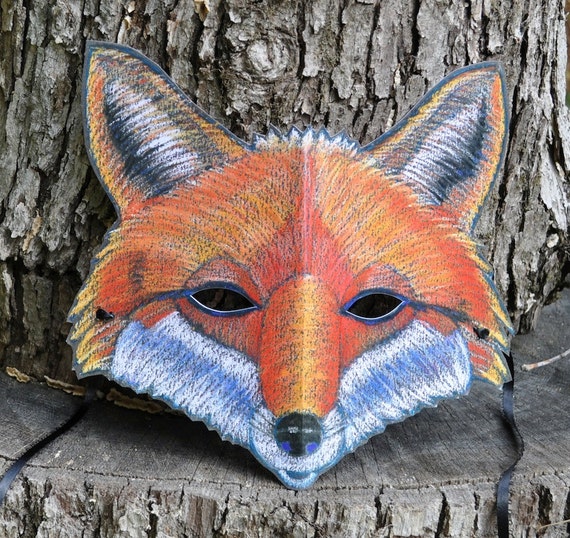 Adult Fox Mask / Paper Fox Mask / Halloween Mask / Woodland Etsy