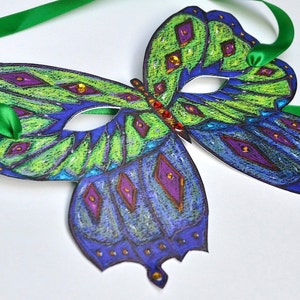 Butterfly Mask with Green Ribbons Embellishments image 2