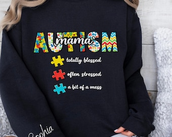 Personalized Autism Mom Sweatshirt, Autism Mom Gift, Womens Autism Hoodie, Autism Awareness, Autism Mom Hero