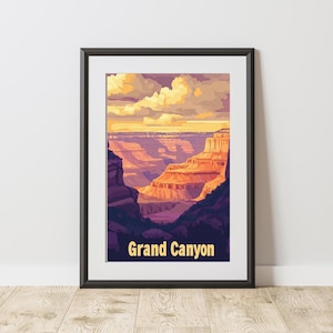 Impresión digital del Gran Cañón / Arte mural minimalista y póster de viajes / Arte de viajes de EE. UU. para decoración de Airbnb, decoración sencilla para el hogar