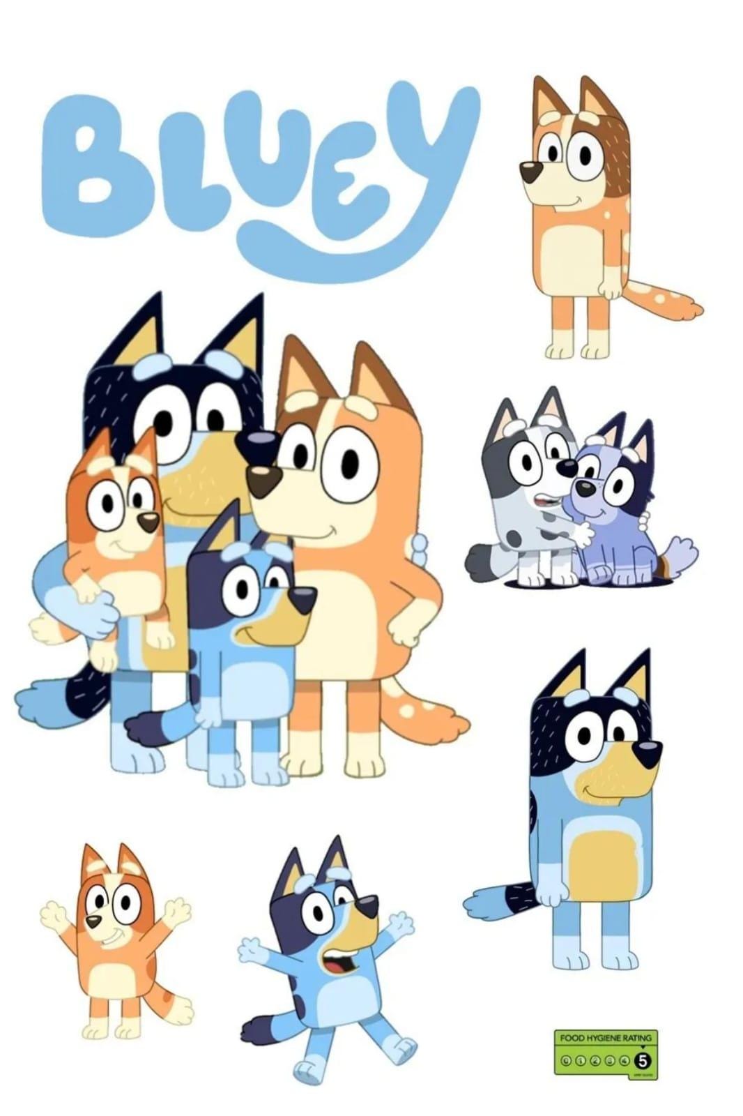 Bluey Cutout Collage SVG, PNG and JPEG Edible Print Cake Topper ...