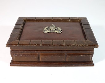 Vintage S. Sper Bijou Valet Jewelry Box – 2-Tier Faux Leather, Gold Detail, Hidden Storage, Removable Insert
