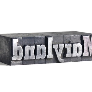 MARYLAND - 36pt Vintage Metal Letterpress