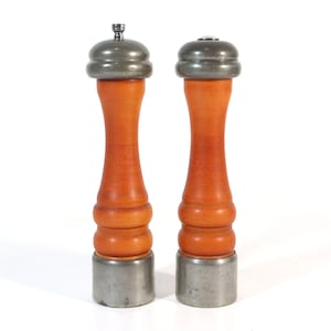 Vintage Olde Thompson Pewter and Wood Salt and Pepper Grinder