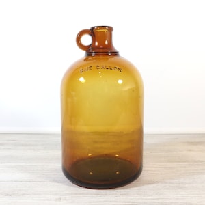 Vintage Amber Glass Gallon Jug
