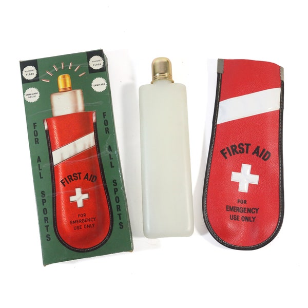 Vintage First Aid Whiskey Flask Gag Gift