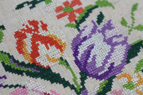 Antique Needlepoint Clutch - Handmade - image 4