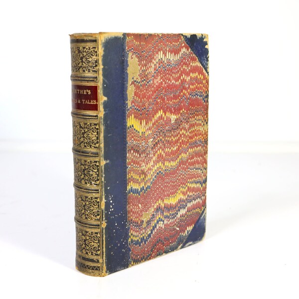 1868 Goethe's Novels & Tales Hardcover Marbled Book