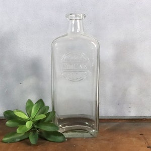 Vintage Usoline Clear Glass Bottle