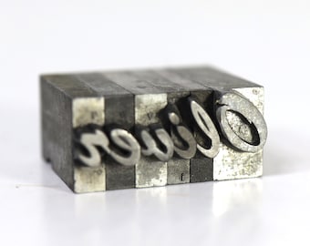 OLIVER - 36pt Metal Letterpress - Brush Script