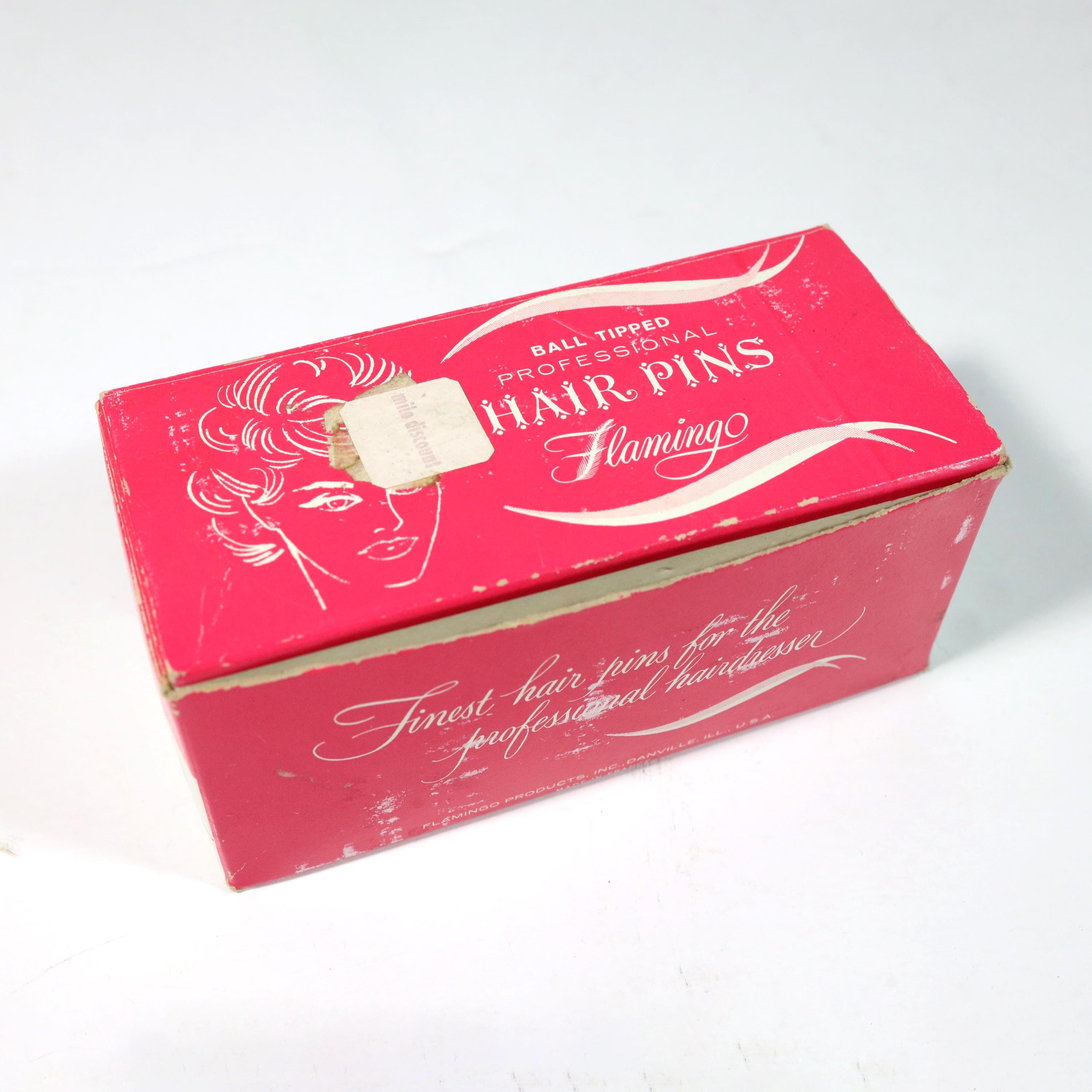 Lot of Flamingo Bob Pins Hair Ball Tipped Salon Set Professional Mid Century Vtg Vintage Ball Tipped Hair Pin - Etsy main image 2