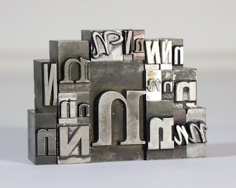 Letter N Set - Vintage Metal Letterpress #2