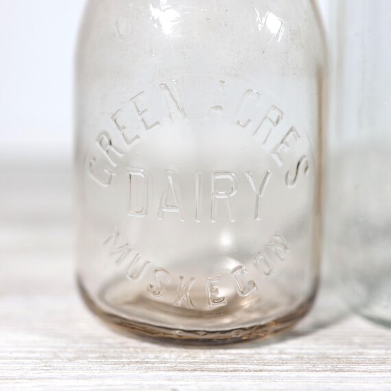 Vintage Milk Bottle You Pick Embossed Glass Dairy Jar Pint Quart