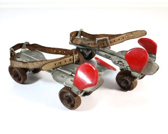 Vintage Metal and Leather Roller Skates